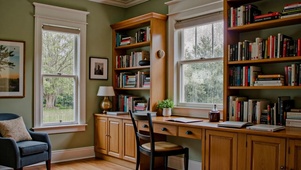 【雨景】整洁干净的书房