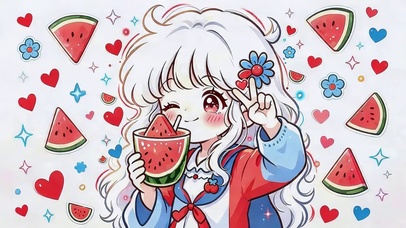 可爱西瓜女孩