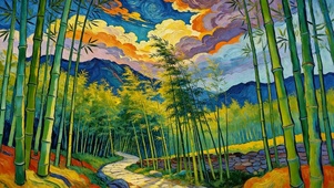 护眼竹林景色