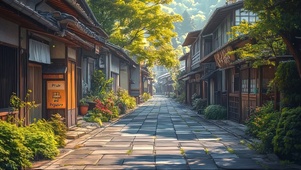 夏日午后无人静谧街景