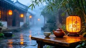 古镇雨景