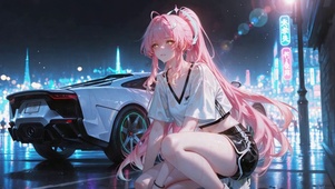 雨夜粉发超跑美少女-爱弥斯