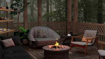 雨林舒适的休息区