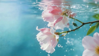 水下唯美鲜花