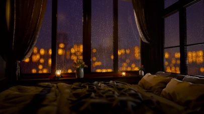 午夜雨天温馨卧室