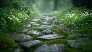 雨中草地