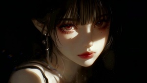 暗夜红瞳精灵少女