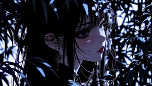 暗夜竹影二次元美少女