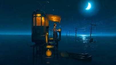 唯美海上星空夜