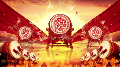 新年喜庆鼓背景视频鼓背景
