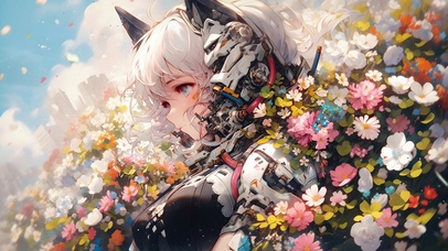4K 花卉护眼机甲少女