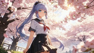 绫华神里可爱女生jk动图