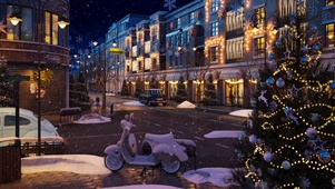 雪天圣诞街