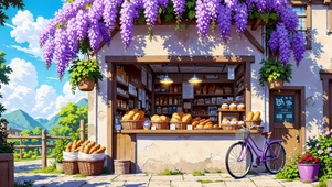 紫藤树下面包店