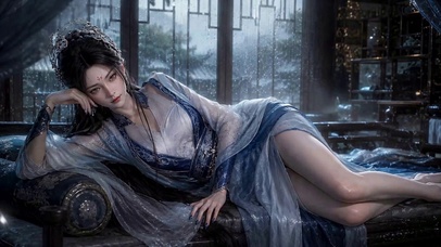 雨天闺房古风清冷美人