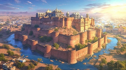 落日古堡护城河