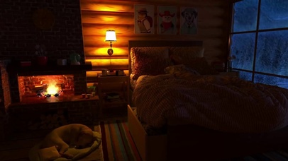 舒适的冬季降雪氛围