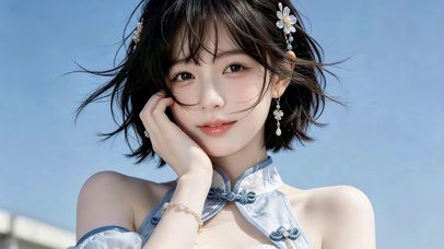 可爱短发女孩