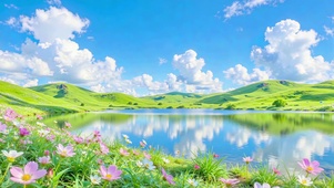 护眼湖镜花草栖岸