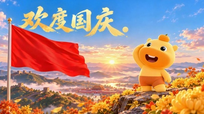 欢度国庆可爱水豚噜噜