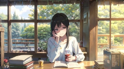 看书的女孩