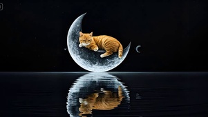 月亮上的小猫咪