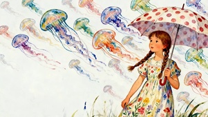 撑雨伞女孩