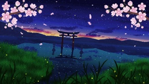 夏天夜晚的景色