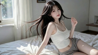 卧室清纯居家美女