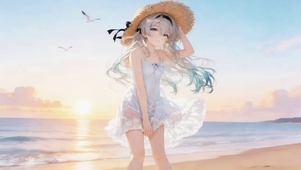海边可爱女孩