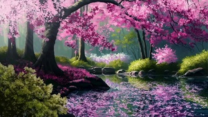 桜が散