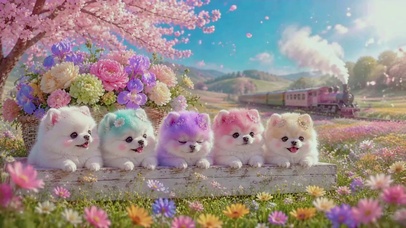 五萌的春日午后花海列车