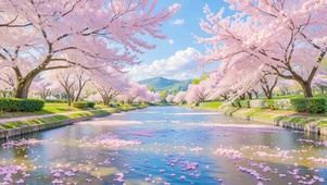 樱漫长堤，春染清河