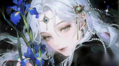 黑系鸢尾花少女