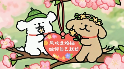 线条小狗的祝福