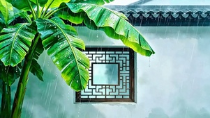 治愈雨打蕉叶4K