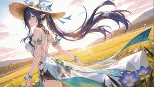 花海草帽女孩