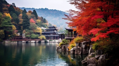 山水亭楼美景