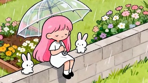 雨天可爱小清新带鱼屏