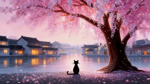 樱花树猫咪