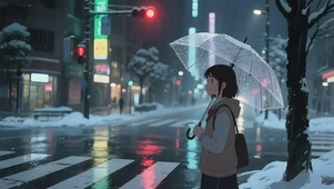 雨天城市路口