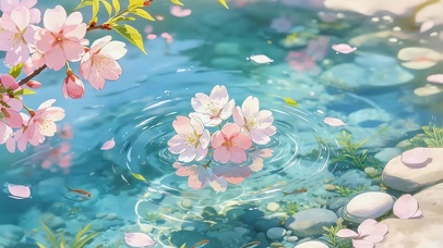 桃花水面