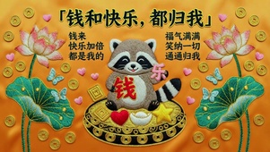 刺绣|钱和快乐，都归我