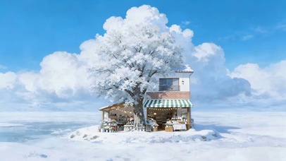 唯美雪景小屋