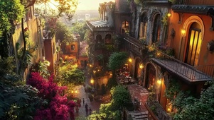 国外异域小镇建筑风景