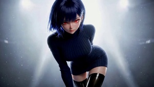 冷艳蓝发少女