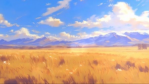 阳光广阔秋日草原