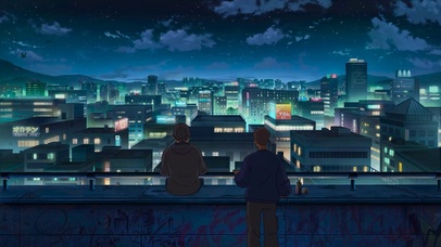 城市天台夜景