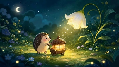 月夜森林治愈小刺猬