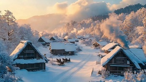 雪景  树木 